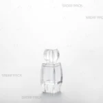 ظرف کریستالی آذین نقلی کف بالا برند صدف پک در نمای سه‌رخ برای نمایش طراحی و شفافیت بدنه