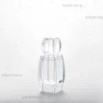 ظرف کریستالی آذین کوچک کف بالا صدف پک، در نمای سه‌رخ برای نمایش جزئیات طراحی بدنه و درب