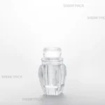 ظرف کریستالی گوهر کوچک کف بالا صدف پک، نمای سه رخ از بدنه شفاف و درب کریستالی