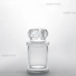 ظرف کریستالی میلاد متوسط صدف پک در نمای سه رخ، نمایش کامل بدنه و درب محصول