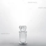 نمای سه رخ از ظرف کریستالی میلاد نقلی صدف پک، مناسب برای بسته بندی زعفران صادراتی