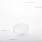 نمای سه رخ از ظرف کریستالی بیضی 3 صدف پک، نمایش طراحی بیضی و شفافیت بدنه