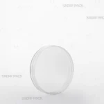 ظرف کریستالی گرد مدل ۱۰ مغزی کریستال صدف پک از زاویه سه رخ برای نمایش شفافیت بدنه و طراحی درب