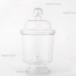 نمای تمام رخ از کاپ کریستال صدف پک، مناسب بسته‌بندی لوکس خشکبار و شیرینی‌های کوچک