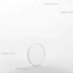 ظرف کریستالی گرد 5 مغزی صدف پک از نمای سه رخ، مناسب برای بسته‌بندی زعفران و هل