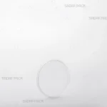 نمای سه‌رخ از ظرف 6/5 تخت کریستال صدف پک، نمایش بدنه شفاف و طراحی دایره‌ای شکل برای زعفران