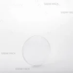 ظرف کریستالی گرد 7/5 محدب برای بسته‌بندی زعفران و هل برند صدف پک از نمای سه‌رخ