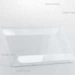 ظرف کریستالی مستطیل 200 صدف پک از زاویه سه‌رخ، نمایش کامل بدنه و درب شفاف