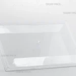 ظرف کریستالی مستطیل 300 صدف پک، نمای سه رخ