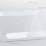 ظرف کریستالی مستطیل 500 صدف پک از نمای سه رخ برای نمایش طراحی و حجم داخلی