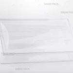 ظرف کریستالی مستطیل محدب کوتاه صدف پک، نمایش لوکس محتویات داخلی