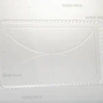 نمای سه رخ سینی مستطیل کریستال 150 محصول صدف پک، نمایشگر طراحی شفاف و درخشان مناسب بسته‌بندی‌های لوکس