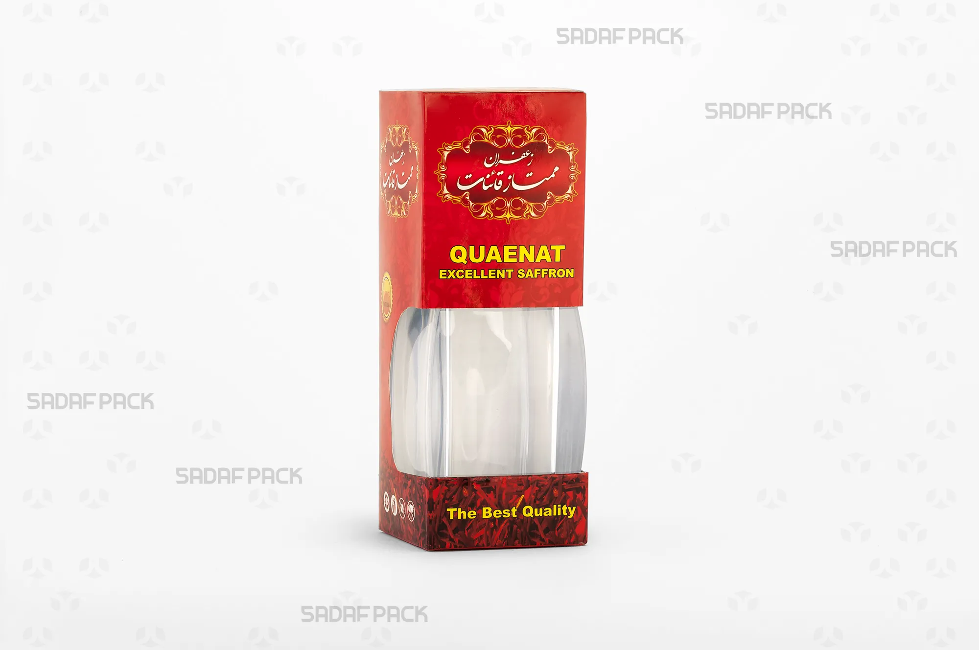 sadafpack-boxe-moghavayi-ghermez-ghooti-keristal-azin-bozorg-ba-ghooti-zaferan.webp باکس مقوایی قرمز قوطی کریستالی آذین بزرگ صدف پک با پنجره شفاف و قوطی کریستالی آذین بزرگ برای بستهبندی زعفران هدیه صادرات و سوغات