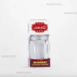 باکس مقوایی سفید قوطی کریستالی گوهر بزرگ صدف پک با پنجره شفاف و قوطی کریستالی گوهر بزرگ برای بسته‌بندی زعفران هدیه صادرات و سوغات