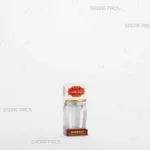 باکس مقوایی قرمز قوطی کریستالی گوهر نقلی صدف پک با پنجره شفاف و قوطی کریستالی گوهر نقلی برای بسته‌بندی زعفران هدیه صادرات و سوغات