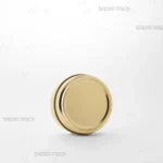 ظروف فلزی لوکس قوطی 6/5 فلزی 3 سانت بدون طلق (100 فلزی) طلایی رنگ برند صدف پک از زاویه سه رخ برای حفظ عطر و کیفیت زعفران و خشکبار