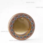 قوطی فلزی گرد 17 سانتی متر در ارتفاع 2 سانتی متر صدف پک از زاویه سه رخ برای بسته بندی خشکبار و شیرینی