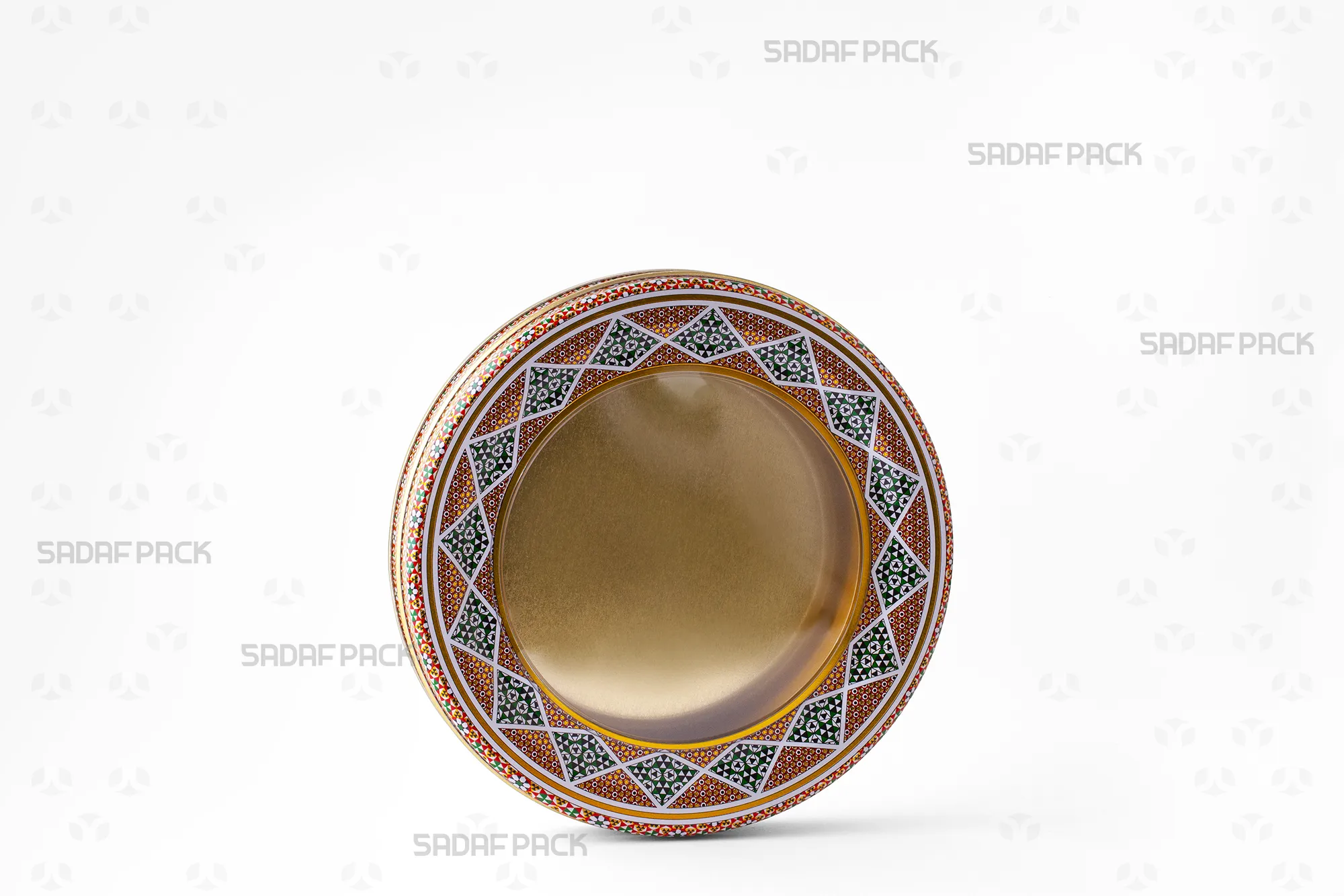 sadafpack-ghooti-felezi-gerd-17-dar-2.webp قوطی فلزی گرد 17 سانتی متر در ارتفاع 2 سانتی متر صدف پک از زاویه سه رخ برای بسته بندی خشکبار و شیرینی