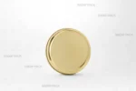 نمای سه‌رخ قوطی فلزی گرد طلایی 9 سانت (200 فلزی) بدون طلق برند صدف پک