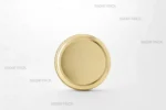 نمای روبروی قوطی فلزی طلایی 200 فلزی صدف پک، نمایش ساختار استوانه‌ای و درب فلزی صاف
