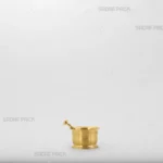 هاون سنتی سایز ۳۵ (نقلی) برنجی برای سابیدن زعفران و ادویه جات برند صدف پک