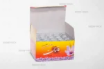 جعبه مادر مقوایی 20 عددی آذین کوچک صدف پک با درب باز و 20 عدد قوطی آذین کوچک در داخل برای بسته‌بندی پک عمده فروشی و صادرات