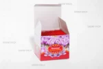 جعبه مادر مقوایی کاور یک مثقال صدف پک با درب باز و 20 عدد پاکت یک مثقال در داخل برای بسته‌بندی پک عمده فروشی و صادرات