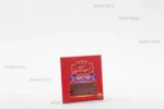 پاکت زعفران نیم گرم قدیم قرمز صدف پک پر از زعفران با پنجره شفاف مستطیلی برای بسته‌بندی اقتصادی و نمایش محصول