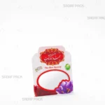 پاکت کاغذی 8*9 سفید طرح جدید صدف پک خالی با پنجره بیضی و طرح تاج‌دار مناسب بسته‌بندی اقتصادی زعفران