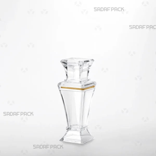 ظرف کریستالی ایستاده برلیان نقلی صدف پک از زاویه سه رخ مناسب برای بسته بندی زعفران