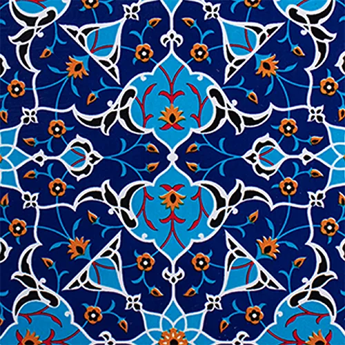 پترن و طرح کاشی سنتی ظروف فلزی صدف پک، این طرح به صورت عمومی روی قوطی های فلزی صدف پک چاپ میشود. این طرح برگرفته از هنر کاشی کاری اصیل ایرانی است.